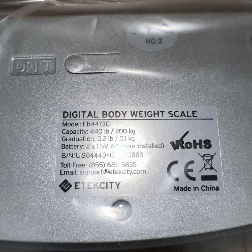Etekcity Digital Body Weight Scale EB4473C Glass 400lb LCD Open Box Step On Tech